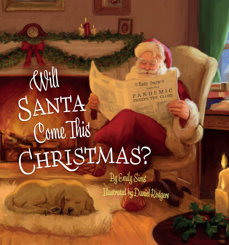 Santa Claus sitting by a fire book cover by Daniel Rodgers